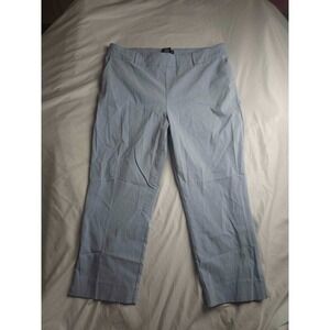 Hilary Radley Pull On Pants Womens Size XL Blue Cropped Straight Flat Front